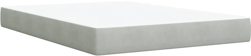 vidaXL Κρεβάτι Boxspring με Στρώμα Ανοιχτό Γκρι 140x200 εκ. Βελούδινο