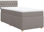 vidaXL Κρεβάτι Boxspring με Στρώμα Taupe 100 x 200 εκ. Υφασμάτινο