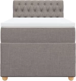 vidaXL Κρεβάτι Boxspring με Στρώμα Taupe 100 x 200 εκ. Υφασμάτινο