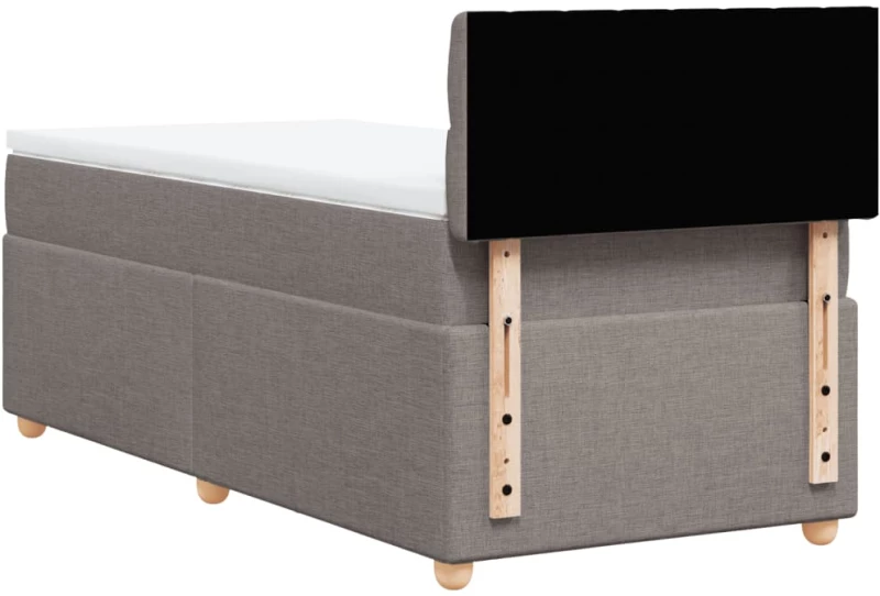 vidaXL Κρεβάτι Boxspring με Στρώμα Taupe 100 x 200 εκ. Υφασμάτινο