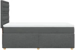 vidaXL Κρεβάτι Boxspring με Στρώμα Σκούρο Γκρι 100x200 εκ. Υφασμάτινο