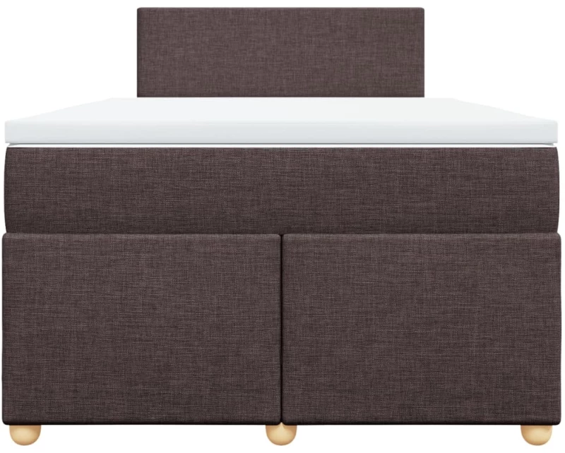 vidaXL Κρεβάτι Boxspring με Στρώμα Σκούρο Καφέ 120x190 εκ Υφασμάτινο