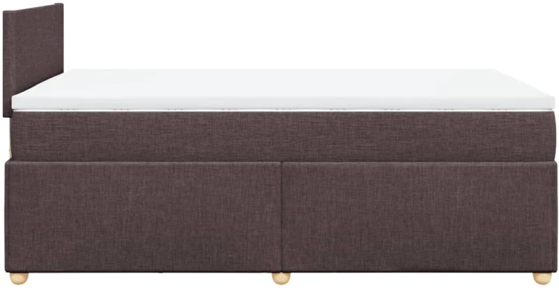 vidaXL Κρεβάτι Boxspring με Στρώμα Σκούρο Καφέ 120x190 εκ Υφασμάτινο