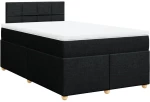 vidaXL Κρεβάτι Boxspring με Στρώμα Μαύρο 120x190 εκ. Υφασμάτινο