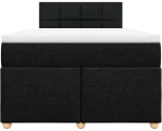 vidaXL Κρεβάτι Boxspring με Στρώμα Μαύρο 120x190 εκ. Υφασμάτινο