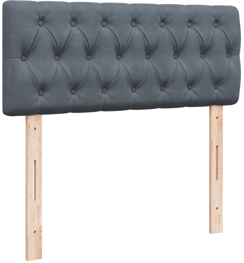vidaXL Κρεβάτι Boxspring με Στρώμα Σκούρο Γκρι 120x200 εκ. Βελούδινο