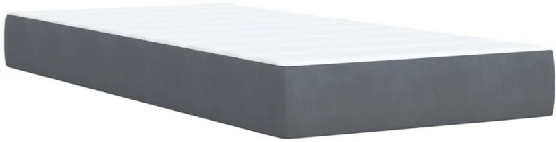 vidaXL Κρεβάτι Boxspring με Στρώμα Σκούρο Γκρι 90x200 εκ. Βελούδινο