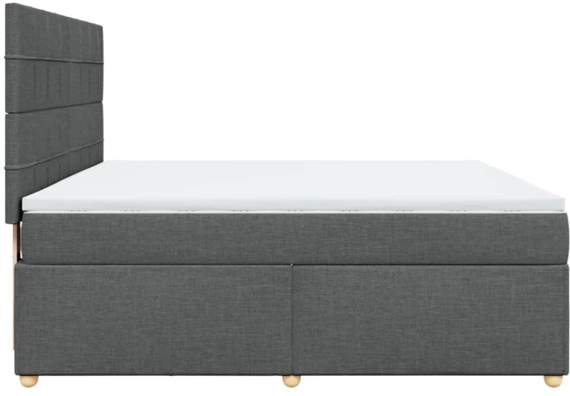 vidaXL Κρεβάτι Boxspring με Στρώμα Σκούρο Γκρι 180x200 εκ Υφασμάτιν