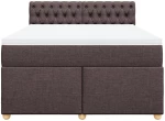vidaXL Κρεβάτι Boxspring με Στρώμα Σκούρο Καφέ 140x200 εκ Υφασμάτινο