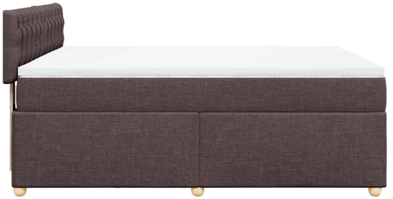 vidaXL Κρεβάτι Boxspring με Στρώμα Σκούρο Καφέ 140x200 εκ Υφασμάτινο