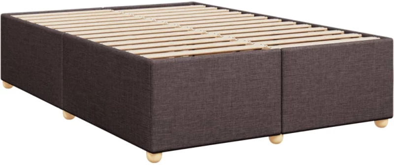 vidaXL Κρεβάτι Boxspring με Στρώμα Σκούρο Καφέ 140x200 εκ Υφασμάτινο