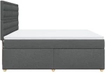 vidaXL Κρεβάτι Boxspring με Στρώμα Σκούρο Γκρι 180x200 εκ Υφασμάτιν