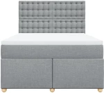 vidaXL Κρεβάτι Boxspring με Στρώμα Ανοιχτό Γκρι 140x200 εκ. Υφασμάτινο