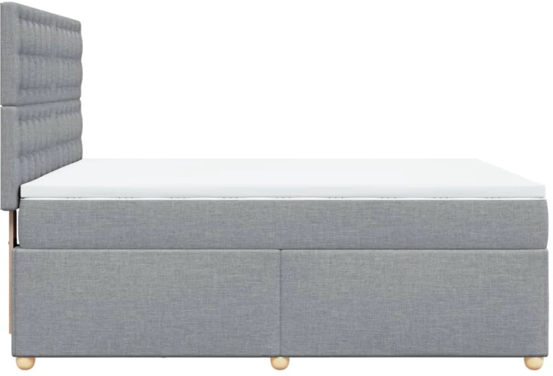 vidaXL Κρεβάτι Boxspring με Στρώμα Ανοιχτό Γκρι 140x200 εκ. Υφασμάτινο