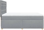 vidaXL Κρεβάτι Boxspring με Στρώμα Ανοιχτό Γκρι 140x200 εκ. Υφασμάτινο
