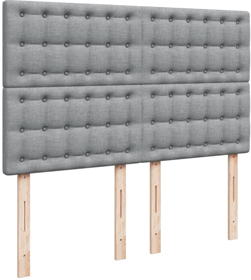 vidaXL Κρεβάτι Boxspring με Στρώμα Ανοιχτό Γκρι 140x200 εκ. Υφασμάτινο