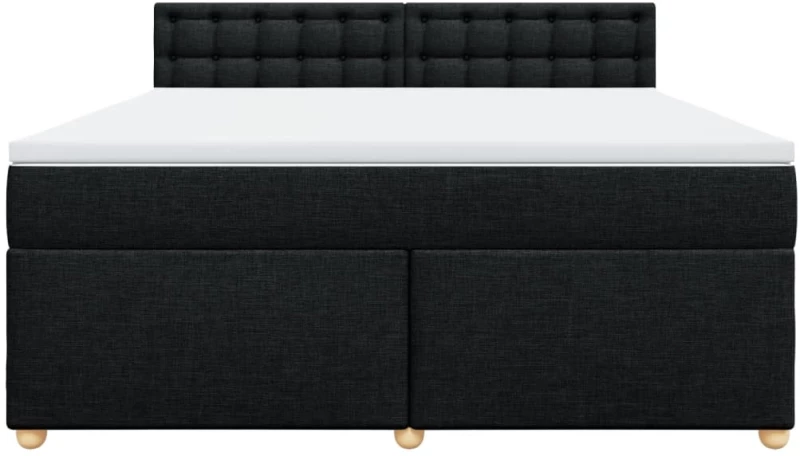 vidaXL Κρεβάτι Boxspring με Στρώμα Μαύρο 180x200 εκ. Υφασμάτινο