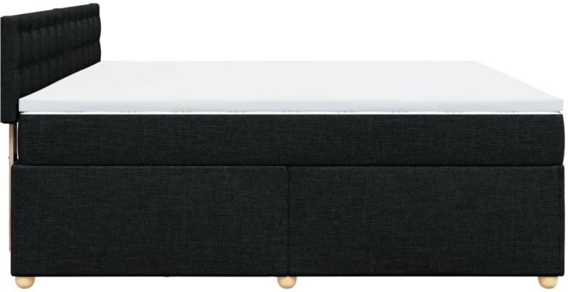 vidaXL Κρεβάτι Boxspring με Στρώμα Μαύρο 180x200 εκ. Υφασμάτινο