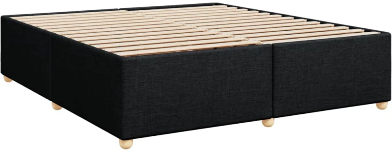 vidaXL Κρεβάτι Boxspring με Στρώμα Μαύρο 180x200 εκ. Υφασμάτινο