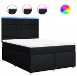 vidaXL Κρεβάτι Boxspring με Στρώμα Μαύρο 160x200 εκ. Υφασμάτινο