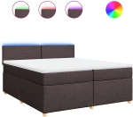 vidaXL Κρεβάτι Boxspring με Στρώμα Σκούρο Καφέ 200x200 εκ. Υφασμάτινο
