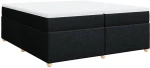 vidaXL Κρεβάτι Boxspring με Στρώμα Μαύρο 200x200 εκ. Υφασμάτινο