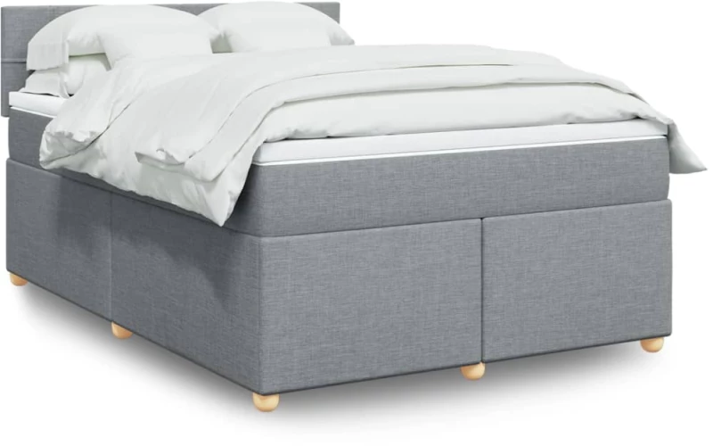 vidaXL Κρεβάτι Boxspring με Στρώμα Αν. Πράσινο 160x200εκ Υφασμάτινο