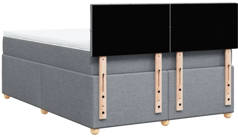 vidaXL Κρεβάτι Boxspring με Στρώμα Αν. Πράσινο 160x200εκ Υφασμάτινο