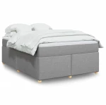 vidaXL Κρεβάτι Boxspring με Στρώμα Ανοιχτό Γκρι 140x200 εκ. Υφασμάτινο