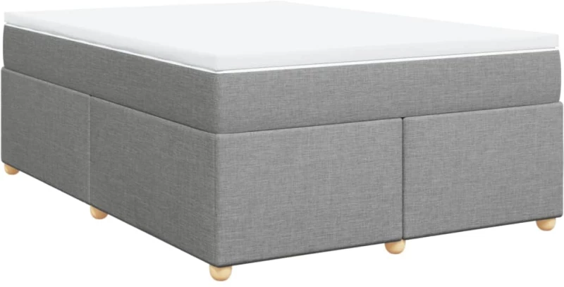 vidaXL Κρεβάτι Boxspring με Στρώμα Ανοιχτό Γκρι 140x200 εκ. Υφασμάτινο