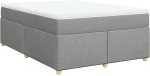 vidaXL Κρεβάτι Boxspring με Στρώμα Ανοιχτό Γκρι 140x200 εκ. Υφασμάτινο