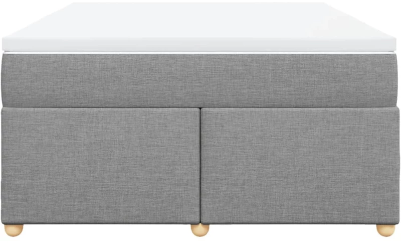 vidaXL Κρεβάτι Boxspring με Στρώμα Ανοιχτό Γκρι 140x200 εκ. Υφασμάτινο