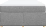 vidaXL Κρεβάτι Boxspring με Στρώμα Ανοιχτό Γκρι 140x200 εκ. Υφασμάτινο
