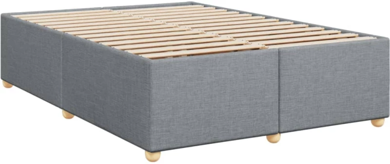 vidaXL Κρεβάτι Boxspring με Στρώμα Ανοιχτό Γκρι 140x200 εκ. Υφασμάτινο