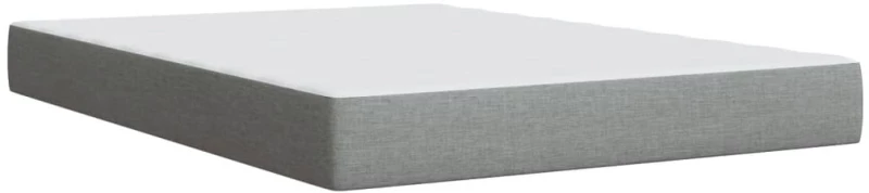 vidaXL Κρεβάτι Boxspring με Στρώμα Ανοιχτό Γκρι 140x200 εκ. Υφασμάτινο