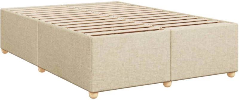 vidaXL Κρεβάτι Boxspring με Στρώμα Κρεμ 140x200 εκ. Υφασμάτινο