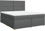 vidaXL Κρεβάτι Boxspring με Στρώμα Σκούρο Γκρι 180x200 εκ Υφασμάτιν