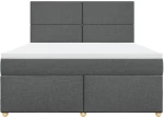 vidaXL Κρεβάτι Boxspring με Στρώμα Σκούρο Γκρι 180x200 εκ Υφασμάτιν