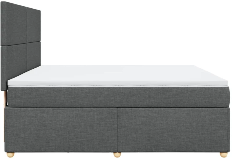 vidaXL Κρεβάτι Boxspring με Στρώμα Σκούρο Γκρι 180x200 εκ Υφασμάτιν