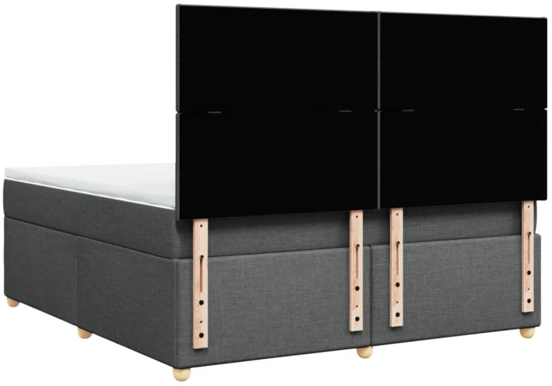 vidaXL Κρεβάτι Boxspring με Στρώμα Σκούρο Γκρι 180x200 εκ Υφασμάτιν