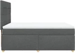 vidaXL Κρεβάτι Boxspring με Στρώμα Σκούρο Γκρι 160x200 εκ Υφασμάτινο