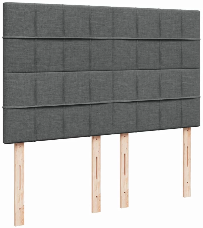 vidaXL Κρεβάτι Boxspring με Στρώμα Σκούρο Γκρι 160x200 εκ Υφασμάτινο