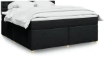 vidaXL Κρεβάτι Boxspring με Στρώμα Μαύρο 180x200 εκ. Υφασμάτινο