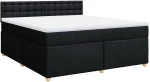 vidaXL Κρεβάτι Boxspring με Στρώμα Μαύρο 180x200 εκ. Υφασμάτινο