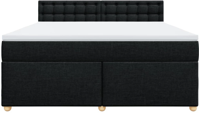 vidaXL Κρεβάτι Boxspring με Στρώμα Μαύρο 180x200 εκ. Υφασμάτινο