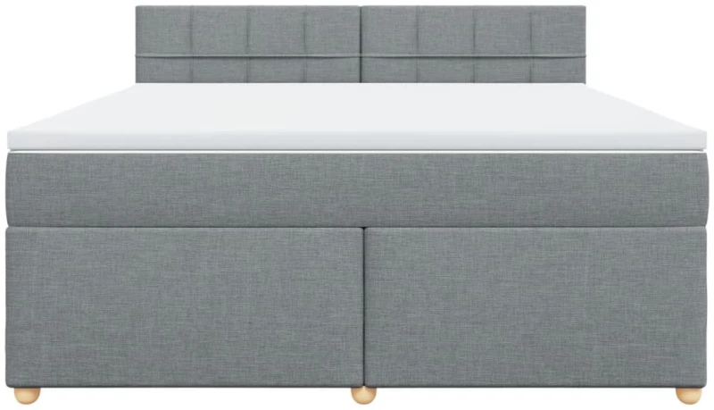 vidaXL Κρεβάτι Boxspring με Στρώμα Ανοιχτό Γκρι 180x200 εκ. Υφασμάτινο