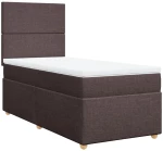 vidaXL Κρεβάτι Boxspring με Στρώμα Σκούρο Καφέ 90x200 εκ. Υφασμάτινο