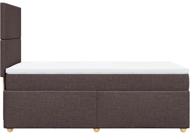 vidaXL Κρεβάτι Boxspring με Στρώμα Σκούρο Καφέ 90x200 εκ. Υφασμάτινο
