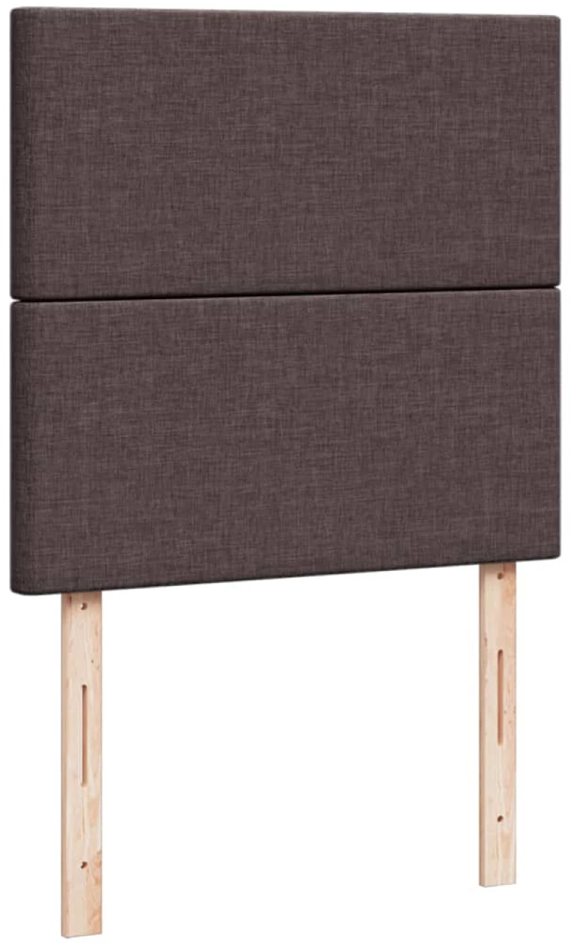 vidaXL Κρεβάτι Boxspring με Στρώμα Σκούρο Καφέ 90x200 εκ. Υφασμάτινο