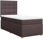 vidaXL Κρεβάτι Boxspring με Στρώμα Σκούρο Καφέ 90x200 εκ. Υφασμάτινο